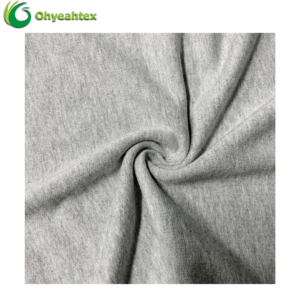 环保自定义颜色棉有机竹法国毛圈运动服装面料